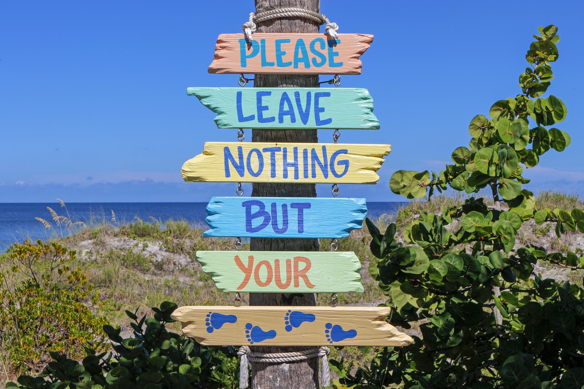 Imagem de placas na entrada de uma praia. Imagem ilustrativa texto melhor ideia de negócio. 