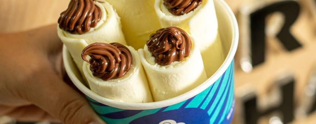 ice cream roll sorvete em rolo